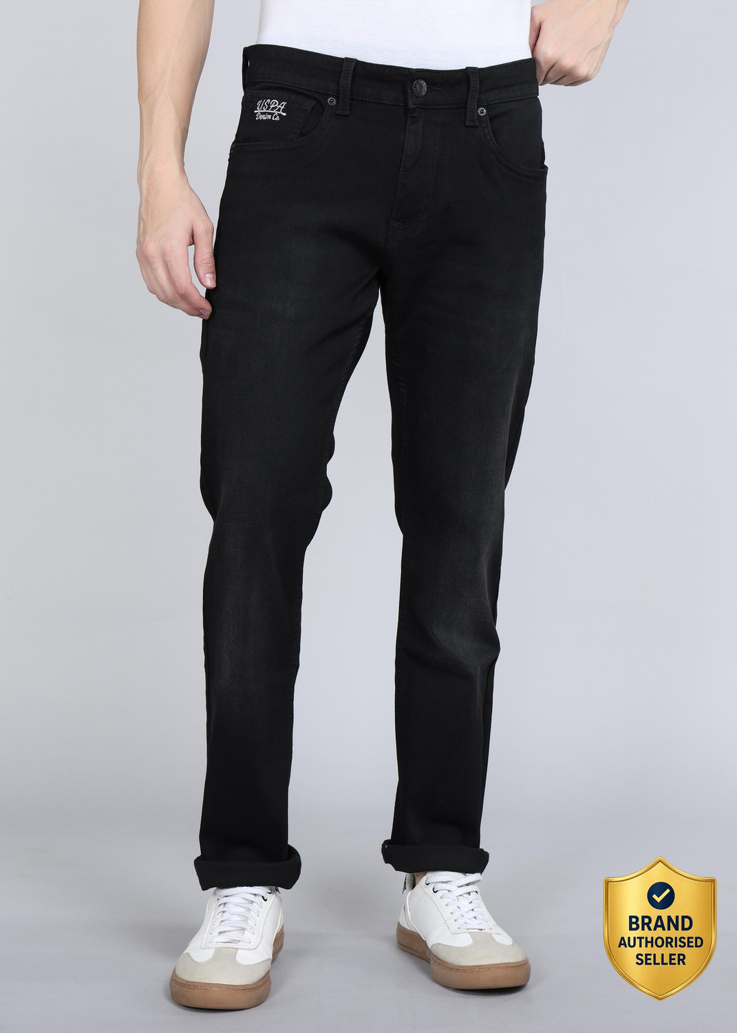 Image of U.S. Polo Assn. Denim Co. Tapered Fit Men Black Jeans