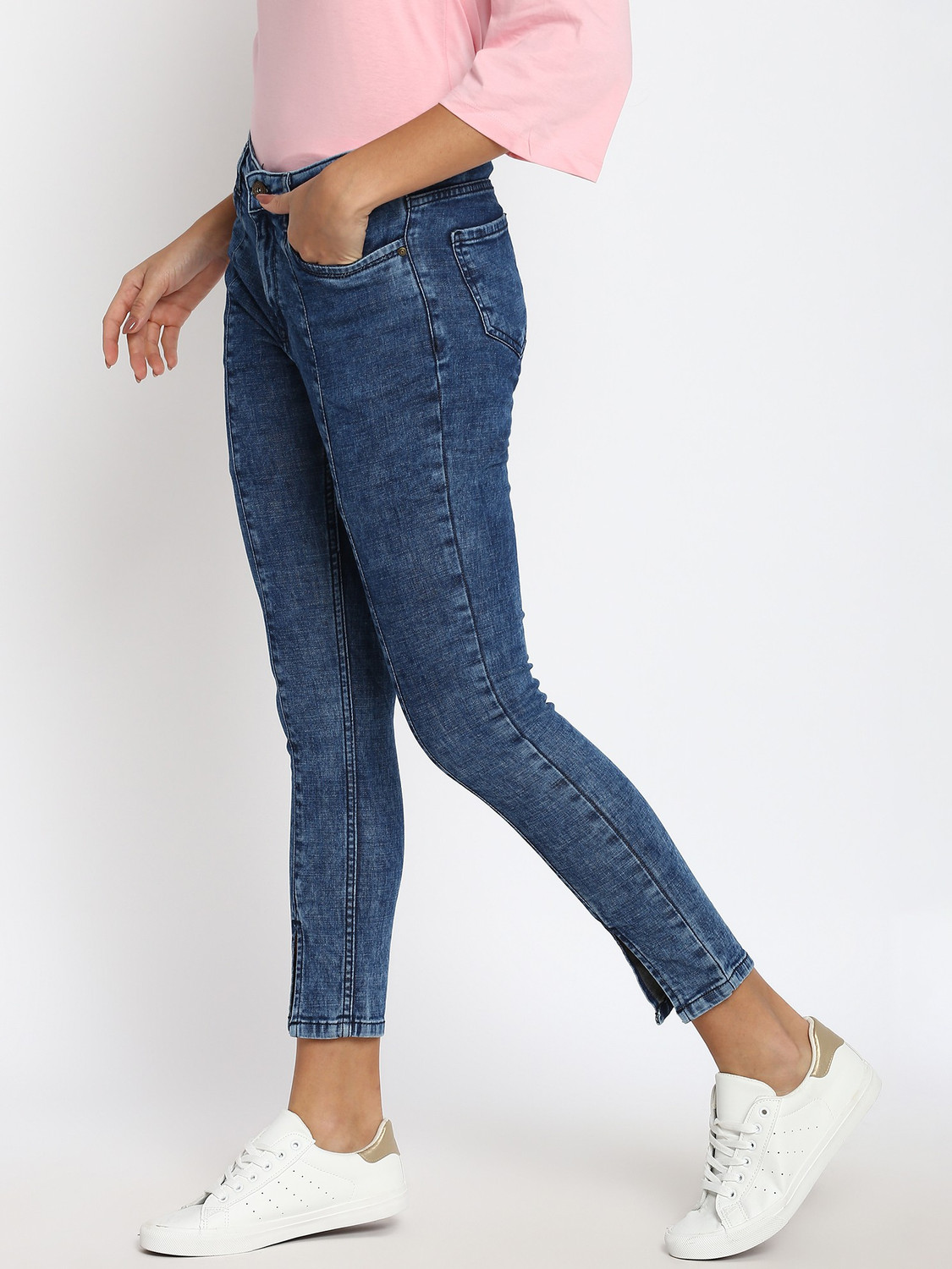 Image of abof by Aditya Birla Slim Women Blue Jeans