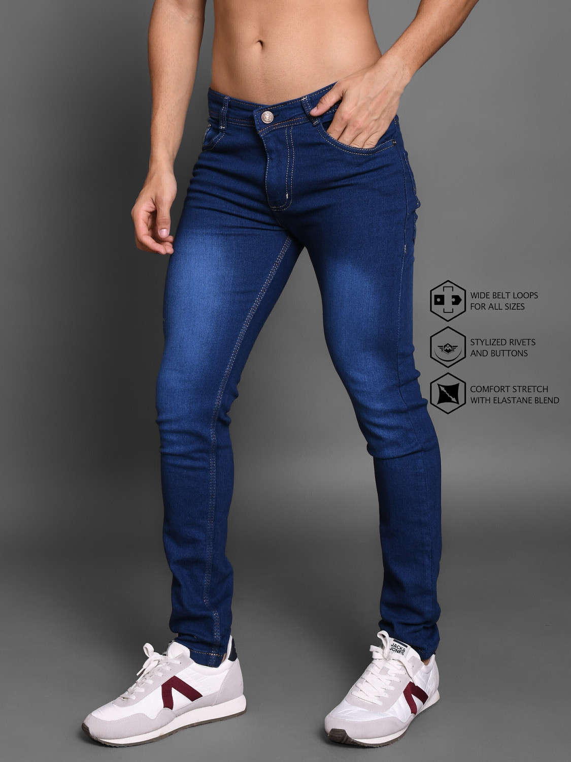 Image of Lzard Regular Men Dark Blue Jeans
