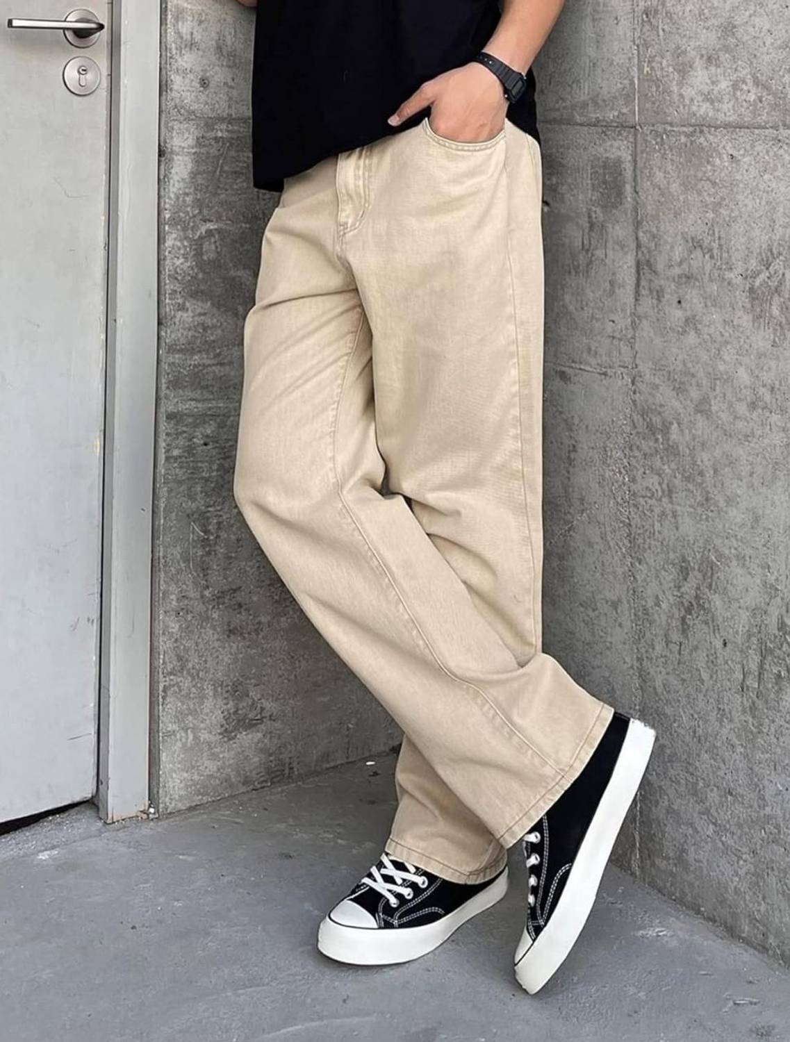 9XDenims Baggy Fit Men Beige Jeans - Image 2