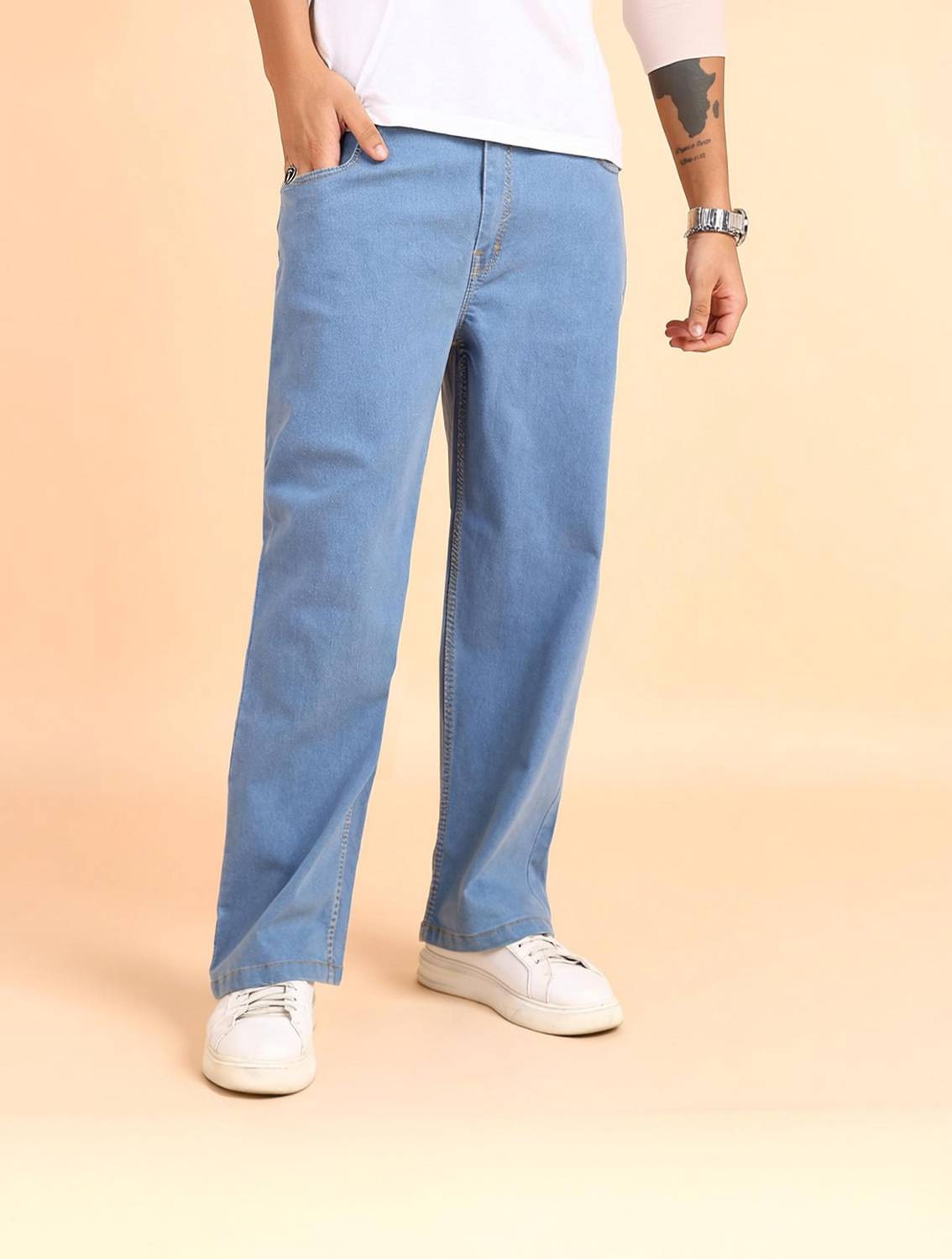 MONTREZ Straight Fit Men Light Blue Jeans