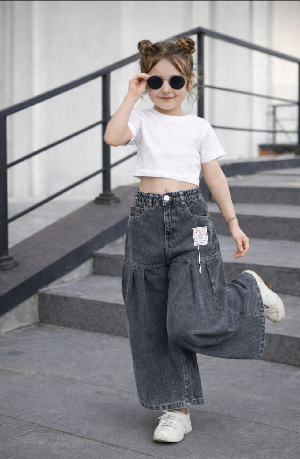 Image of Veridyen Flared Girls Grey Jeans