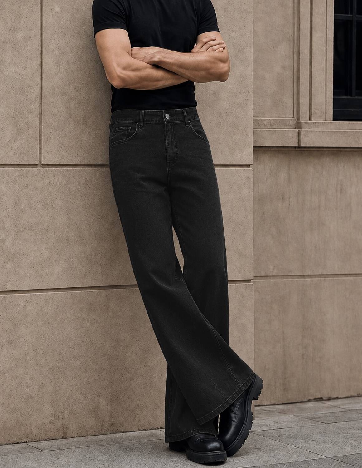 MOTREX Boot-Leg Men Black Jeans - Image 1