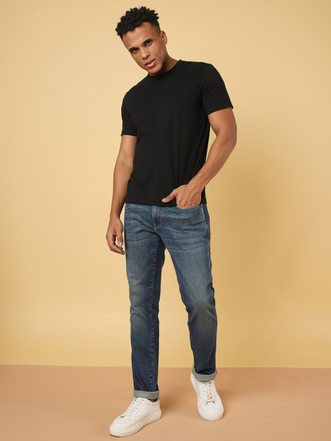 Image of Wrangler Slim Men Blue Jeans