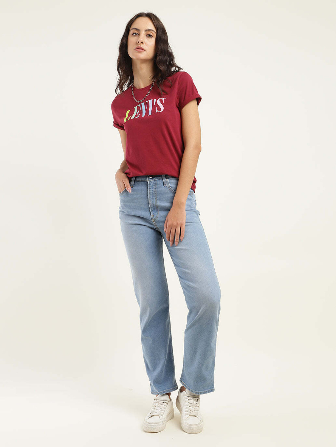Image of LEVI'S Straight Fit Women Light Blue Jeans