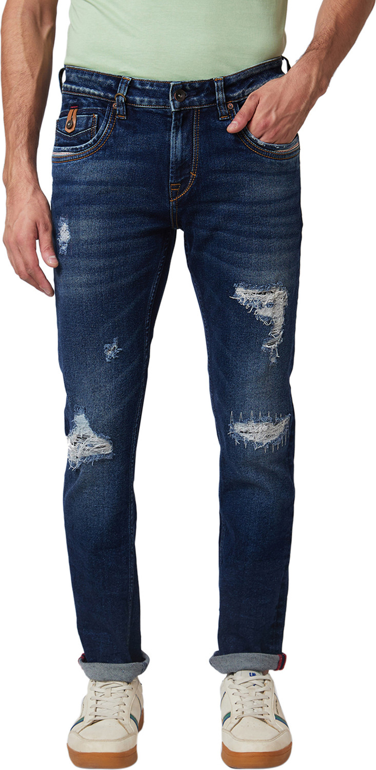Image of Spykar Regular Men Blue Jeans