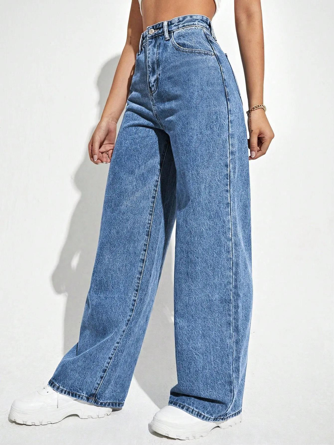 Image of KOTTY Straight Fit Women Blue Jeans