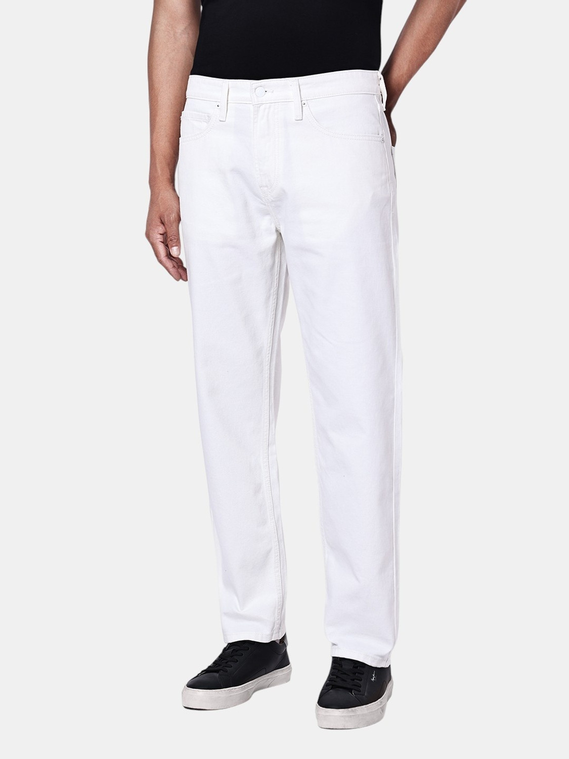 Image of Pepe Jeans Relaxed Fit Men White Jeans