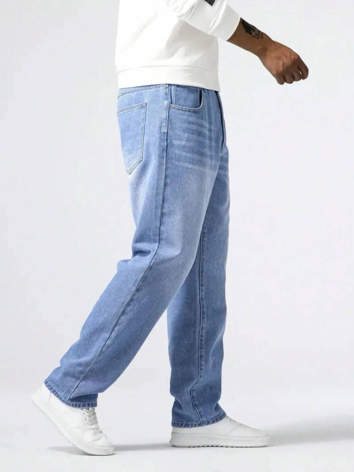 Tashanbaaz Straight Fit Men Light Blue Jeans - Image 3