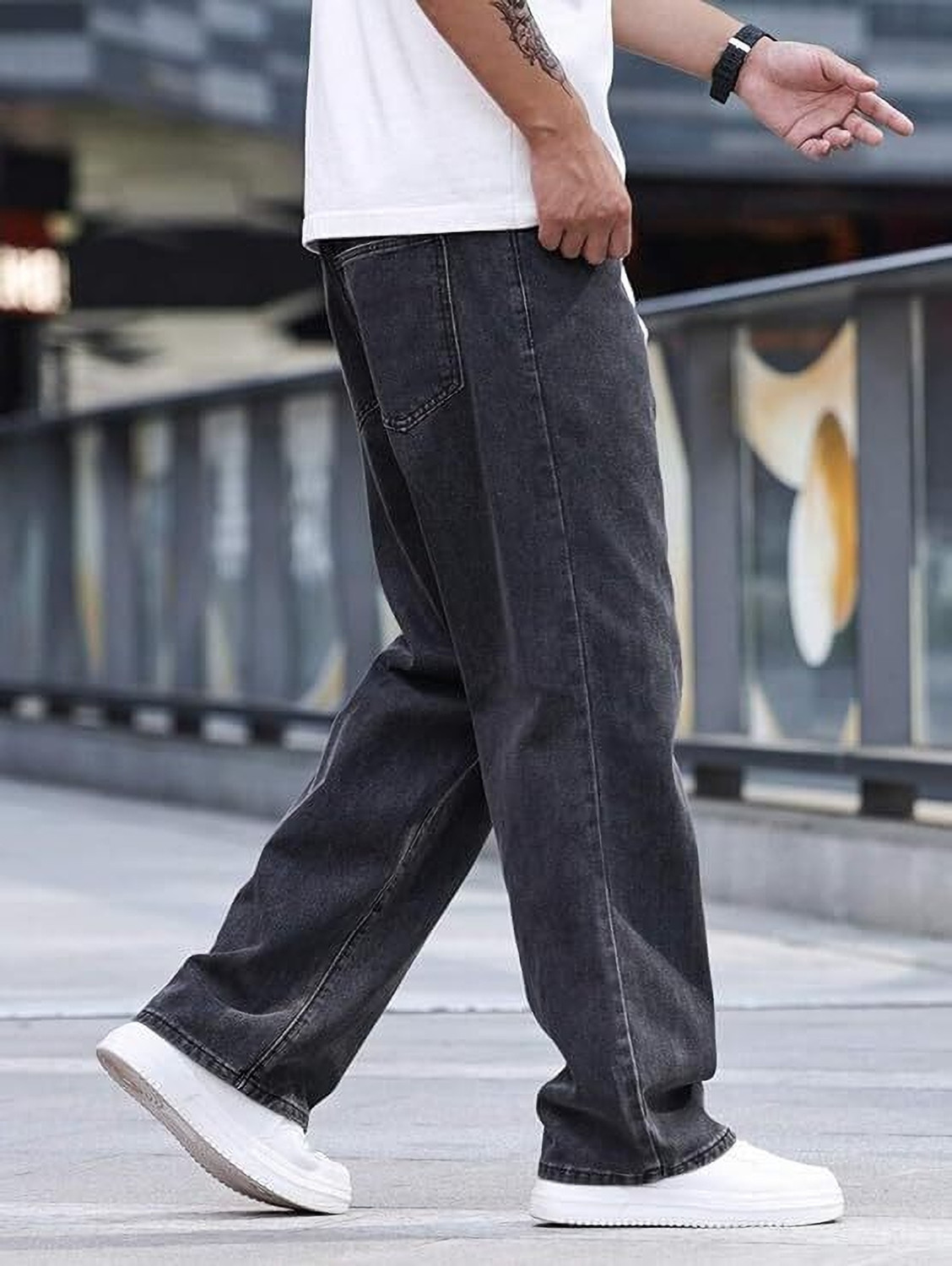 Image of UNITED DENIM Loose Fit Men Grey Jeans