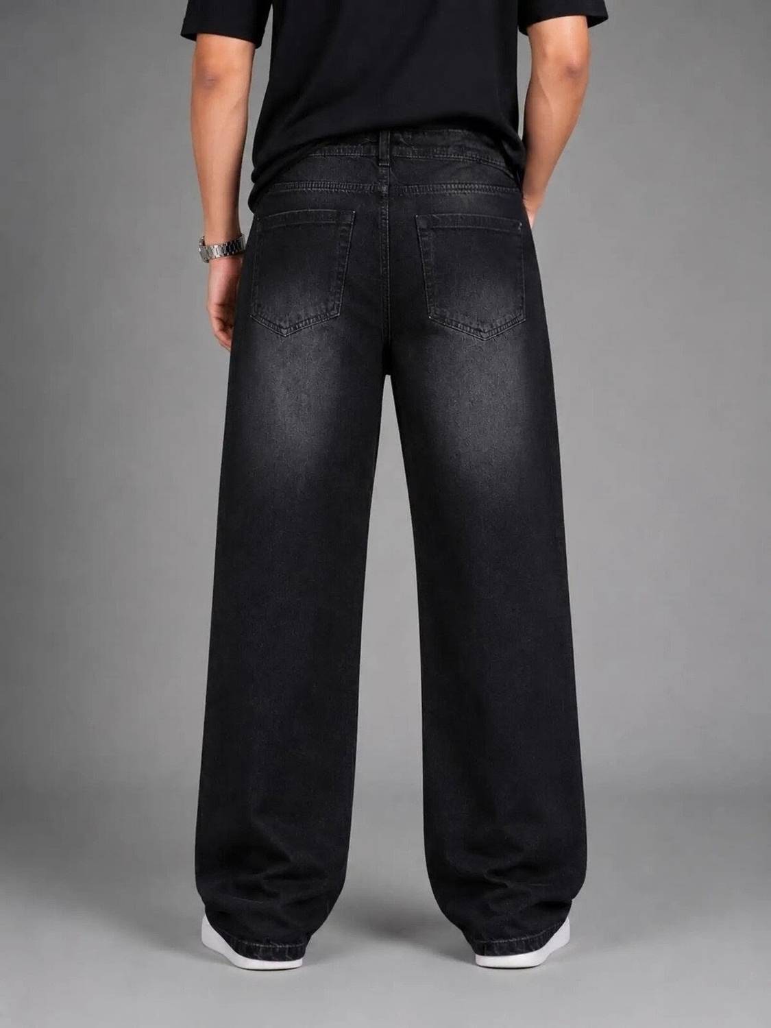 DENWOX Straight Fit Men Black Jeans - Image 2