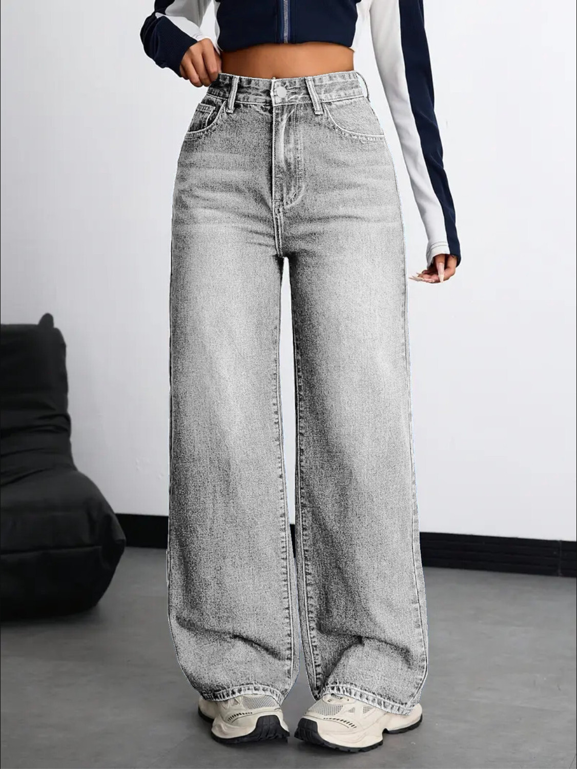 Image of Nifty Relaxed Fit Women Grey Jeans