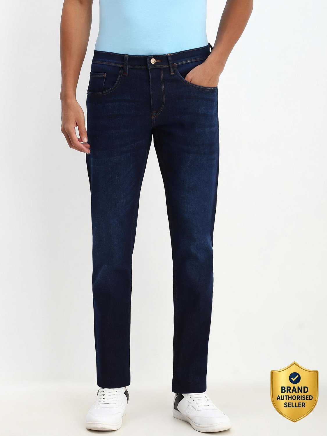 Image of Allen Solly Regular Men Blue Jeans