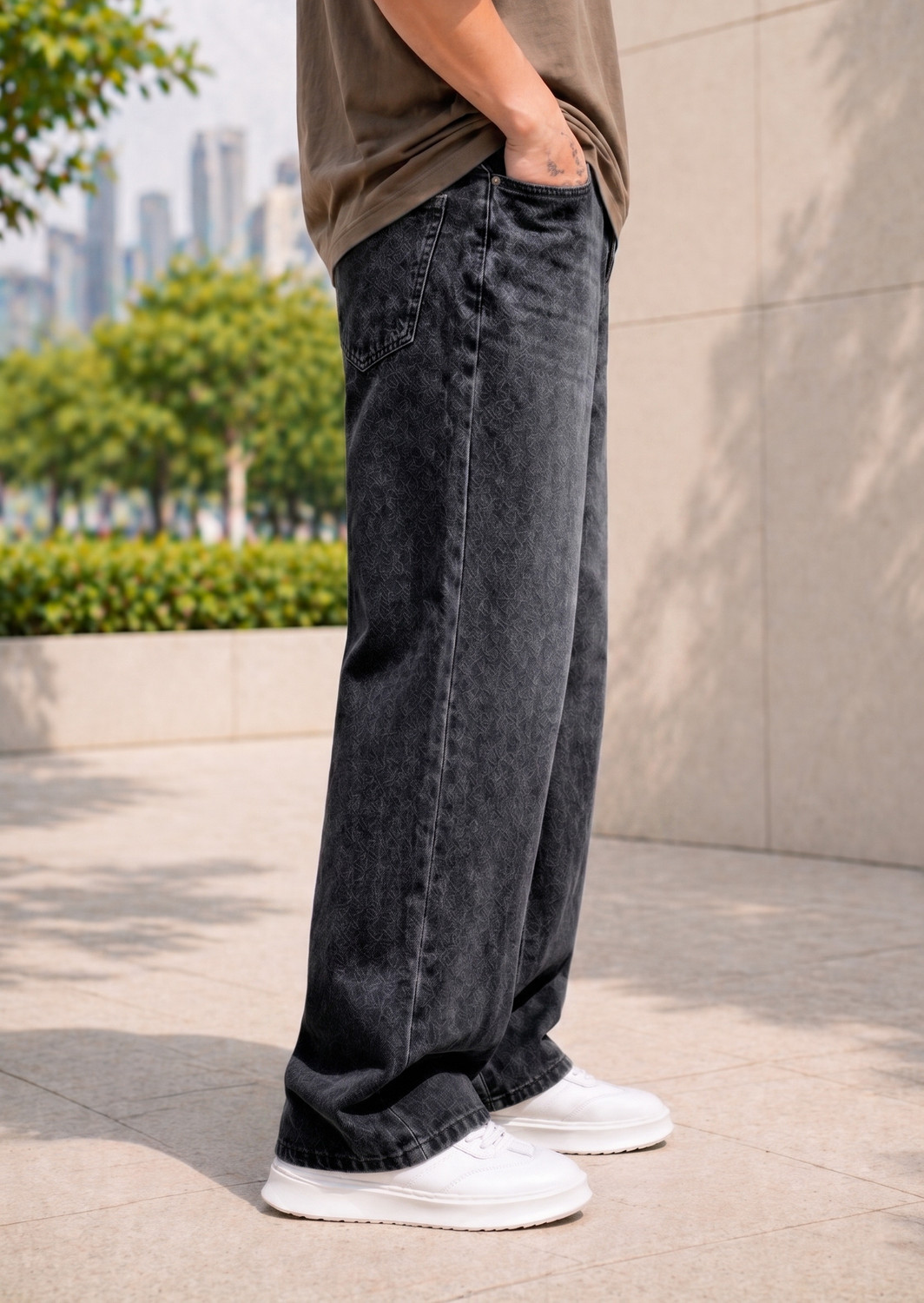 Image of Dixon Baggy Fit Men Black Jeans