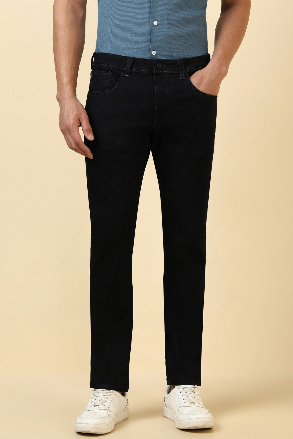 Allen Solly Men Slim Mid Rise Black Jeans