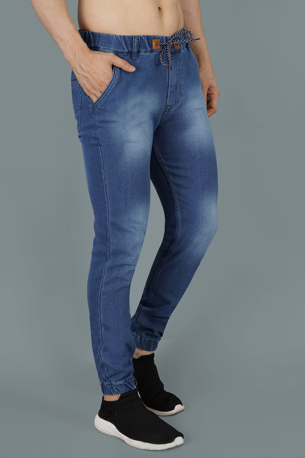Image of NIVASU Jogger Fit Men Light Blue Jeans