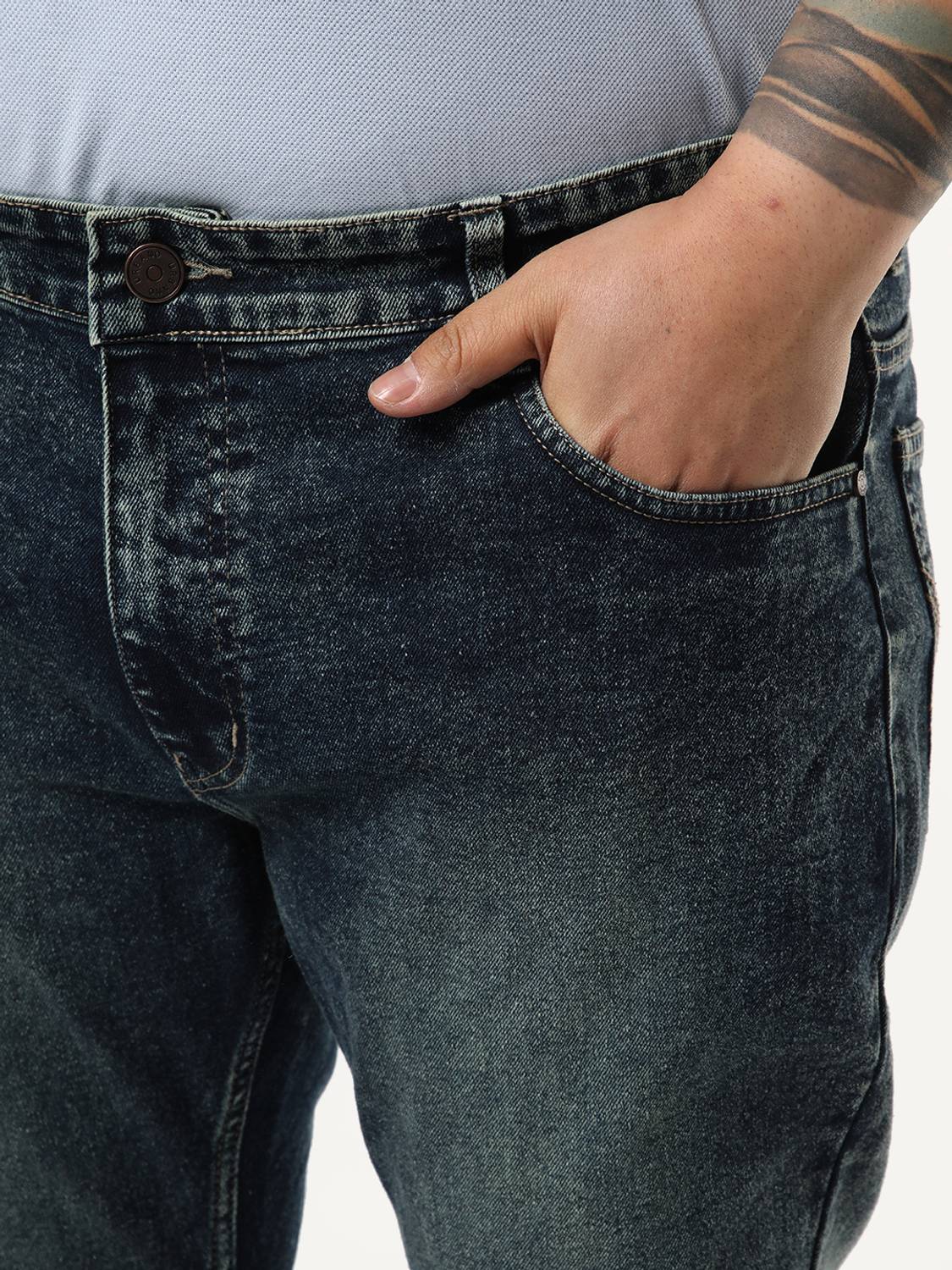 Urbano Plus Boot-Leg Men Dark Blue Jeans - Image 5