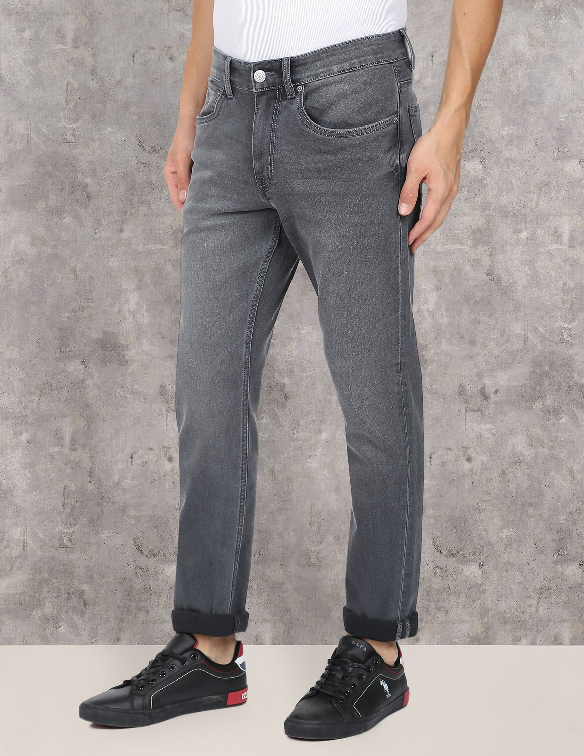 Image of U.S. POLO ASSN. Slim Men Grey Jeans