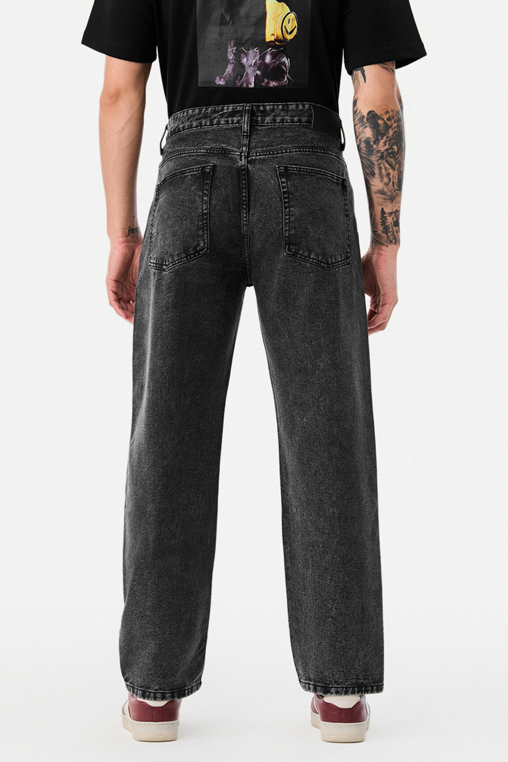 Image of Snitch Loose Fit Men Black Jeans
