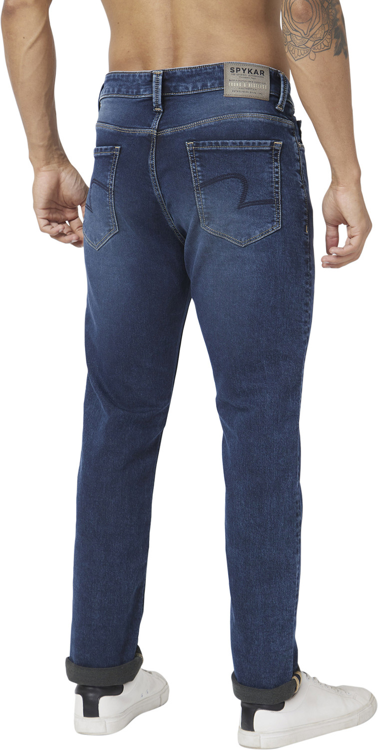 Image of Spykar Straight Fit Men Blue Jeans