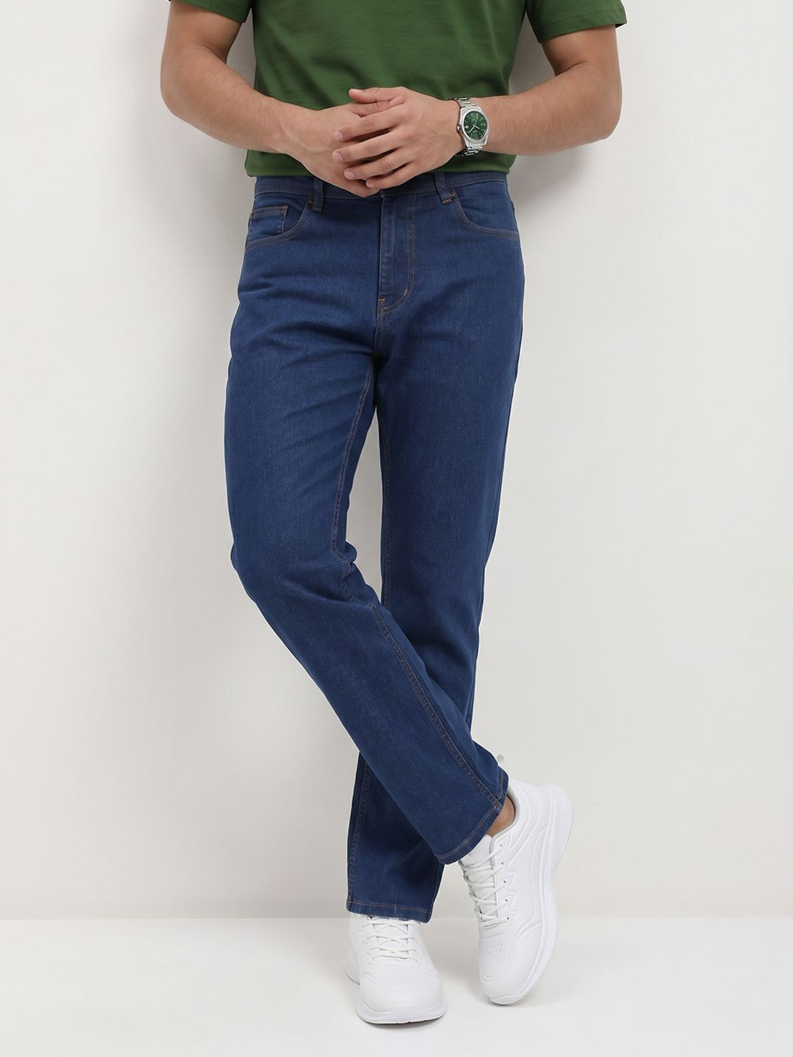 Image of Roadster Men Regular Mid Rise Blue Jeans
