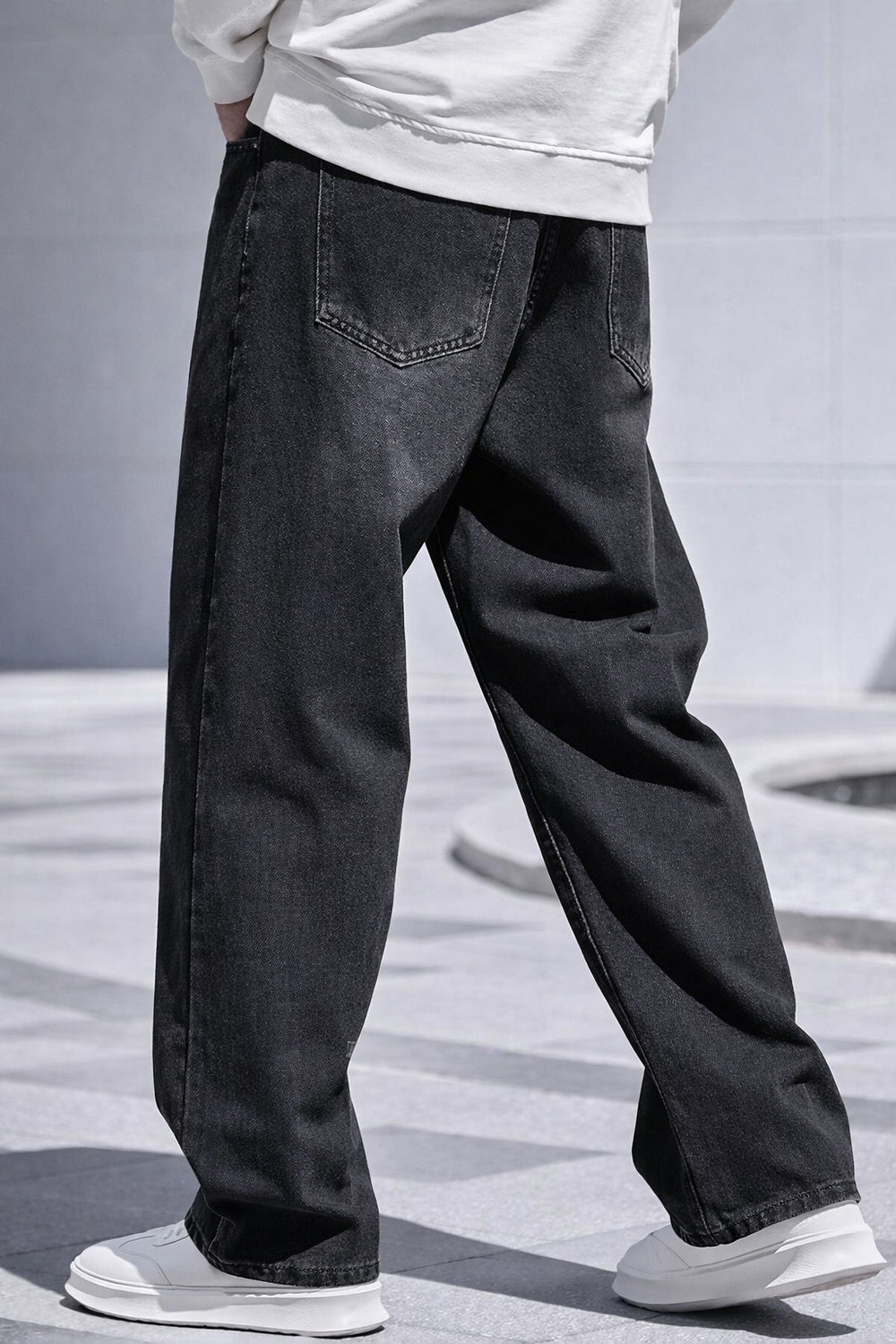 Image of ZARUME Loose Fit Men Grey Jeans