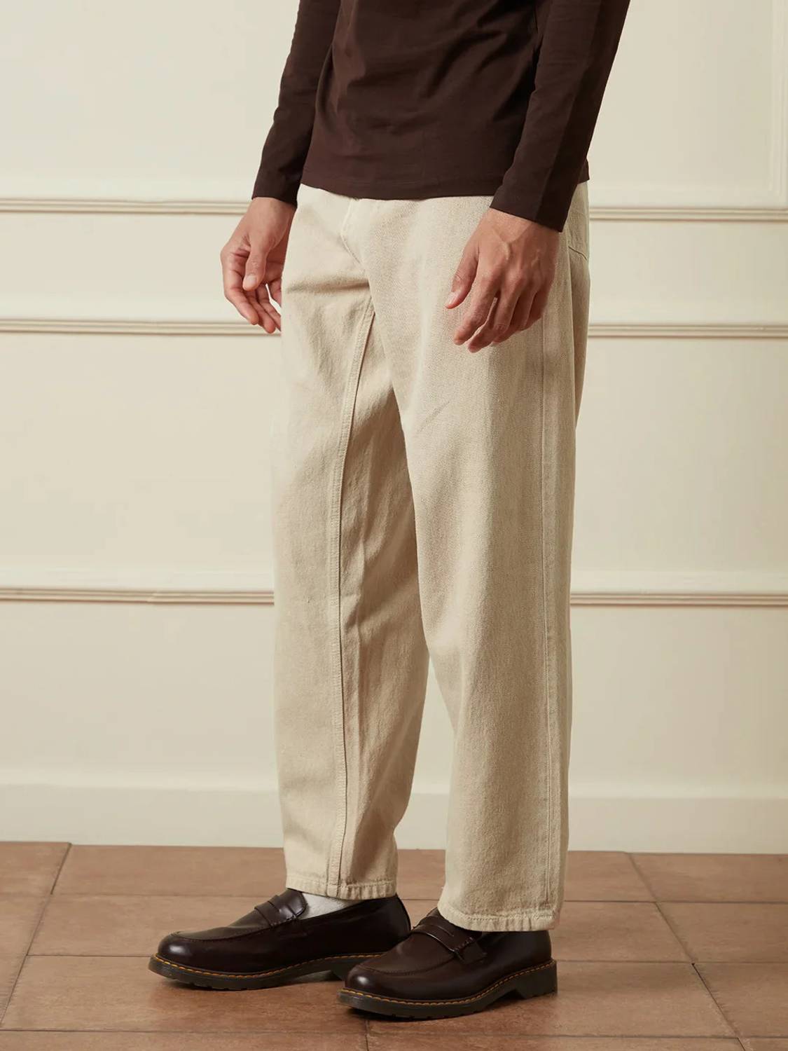 DENIM Relaxed Fit Men Beige Jeans - Image 1
