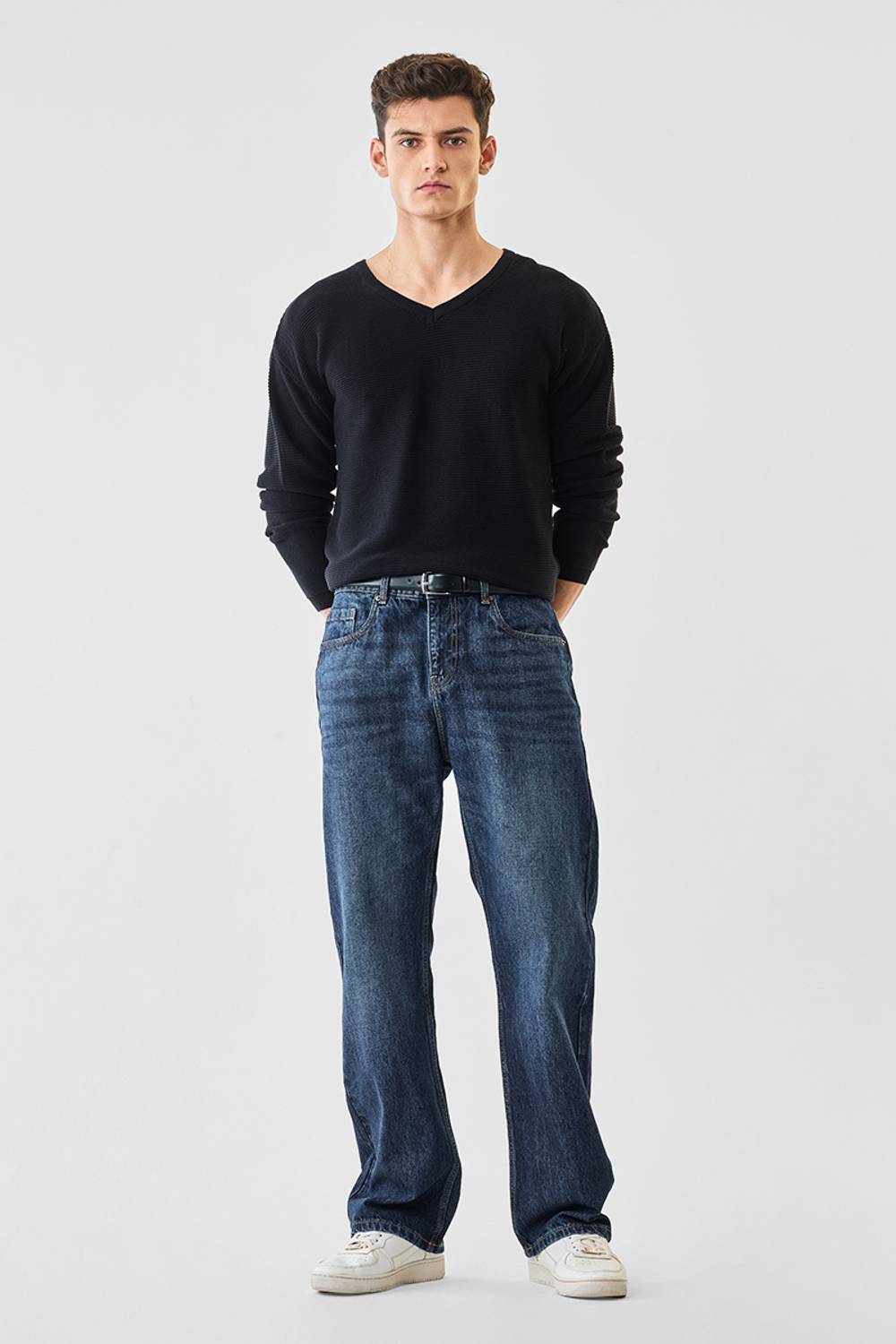Snitch Straight Fit Men Dark Blue Jeans - Image 5
