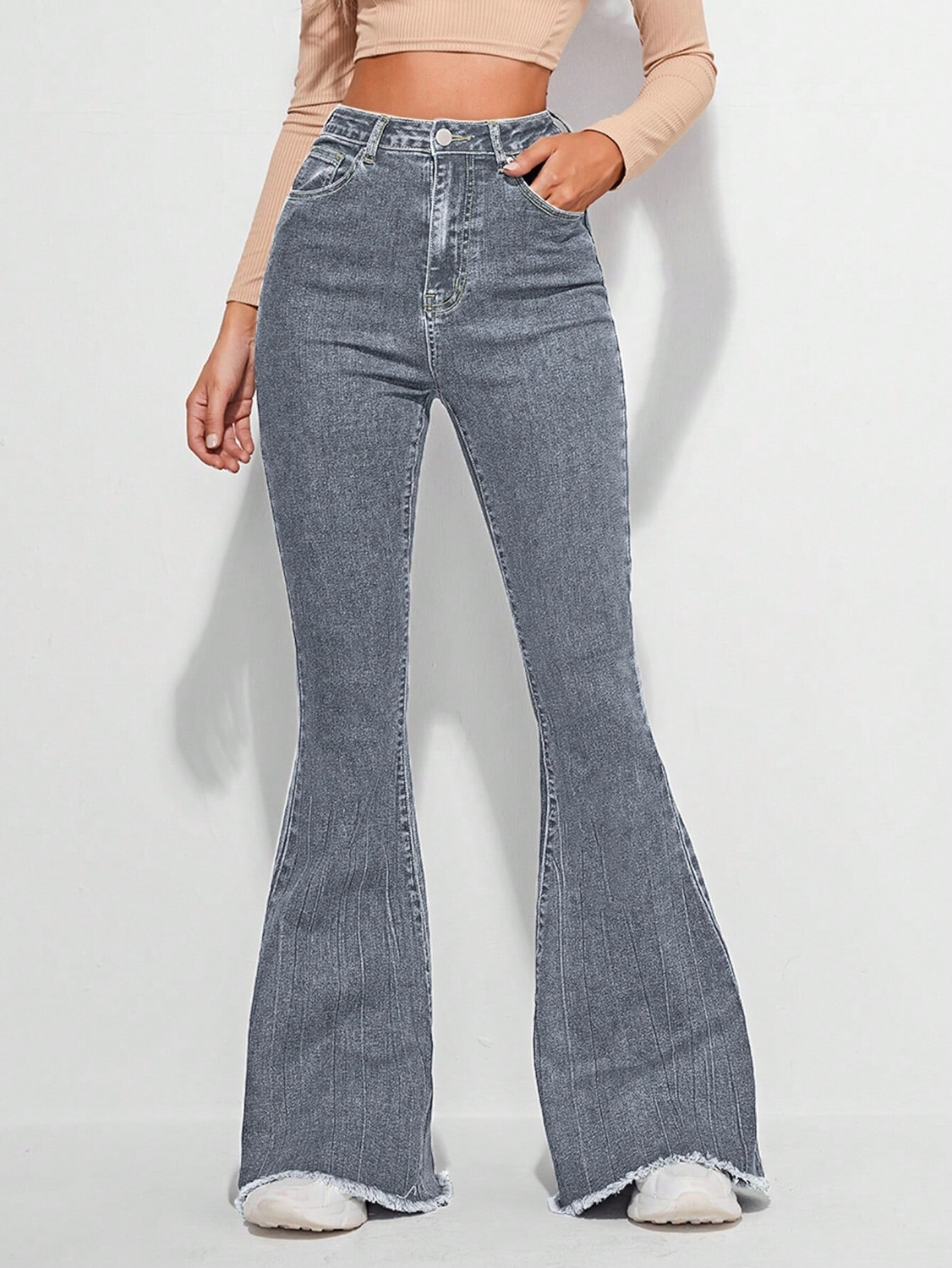 Image of Robecult Boot-Leg Women Grey Jeans