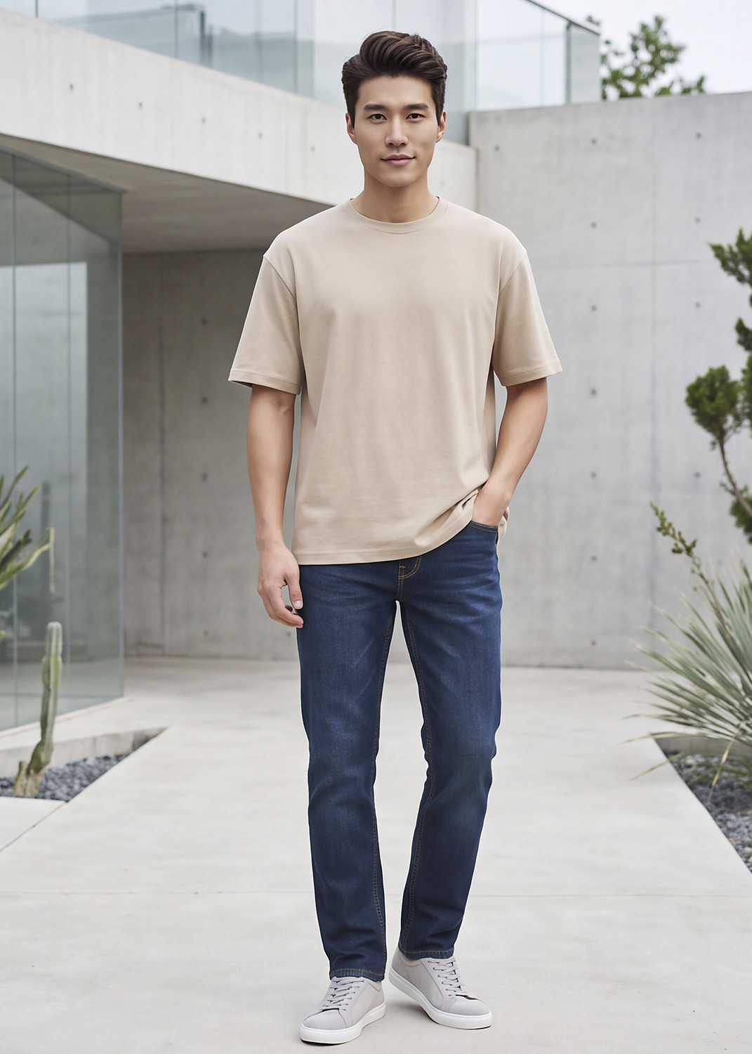 Image of KILLER Straight Fit Men Dark Blue Jeans