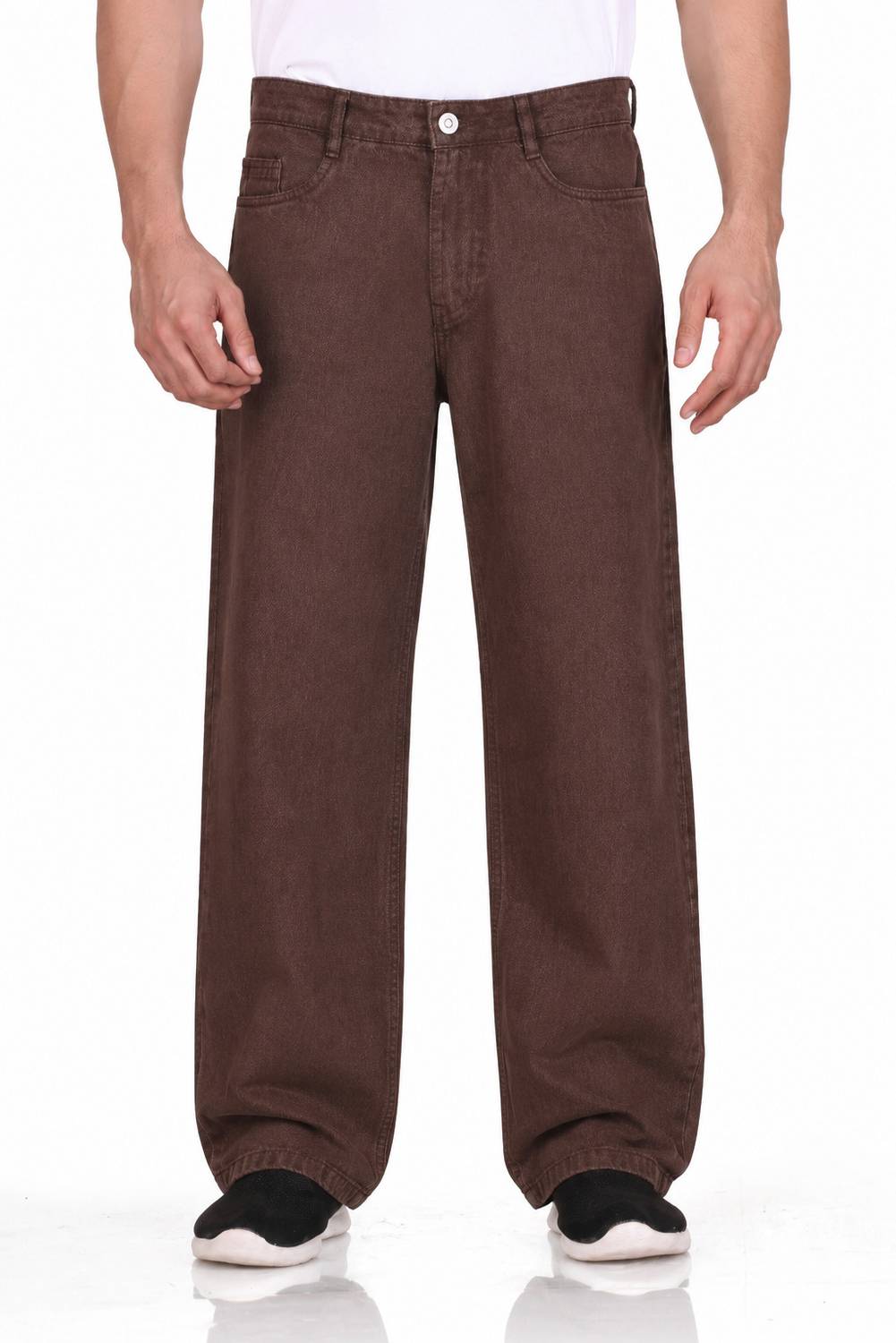 Wearo Loose Fit Men Brown Jeans - Image 1