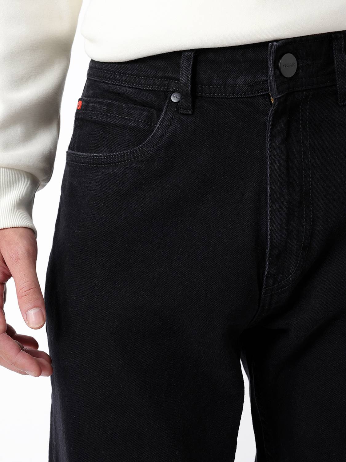 THE BEAR HOUSE Straight Fit Men Black Jeans - Image 4