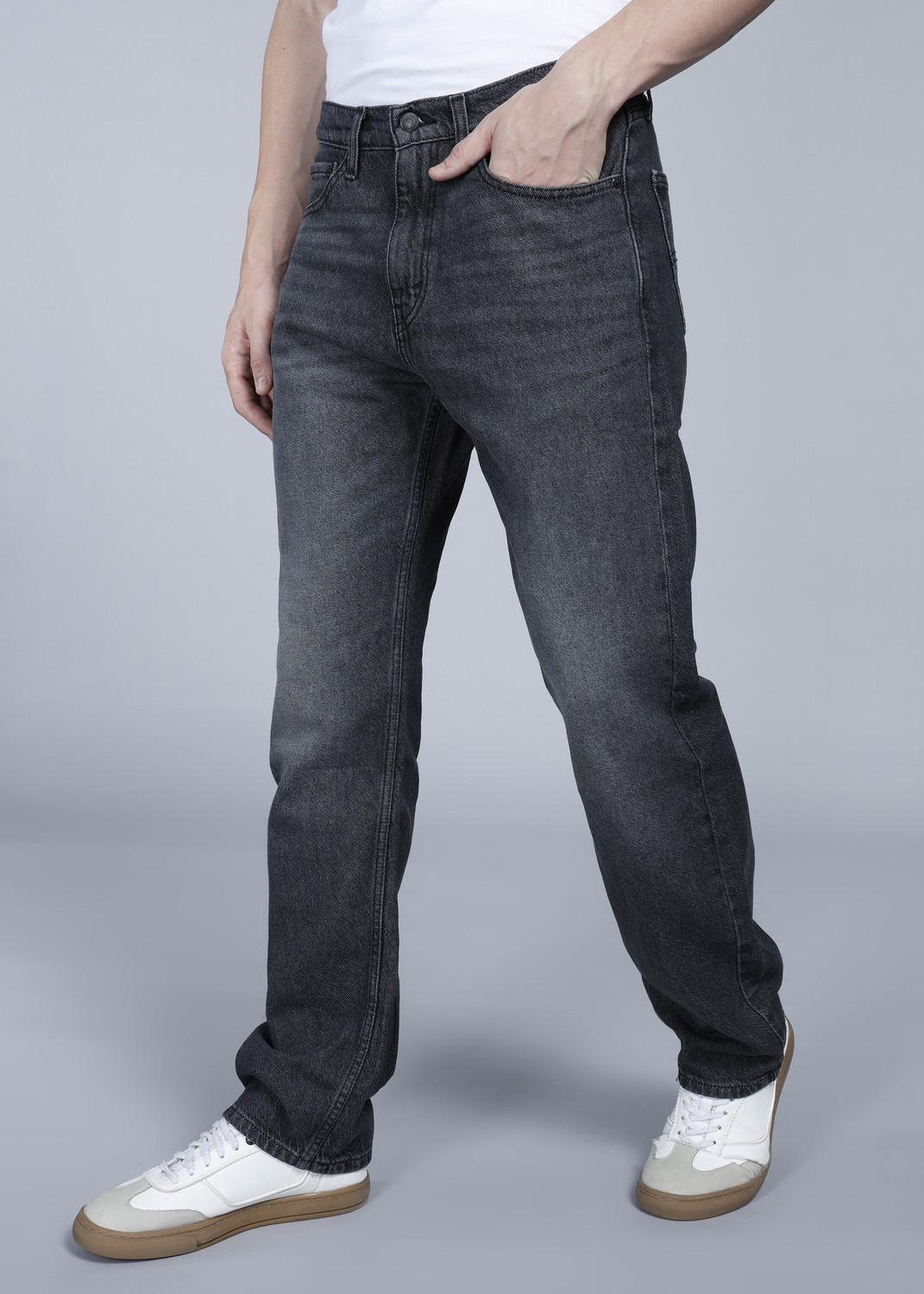 Image of LEVI'S Straight Fit Men Black Jeans