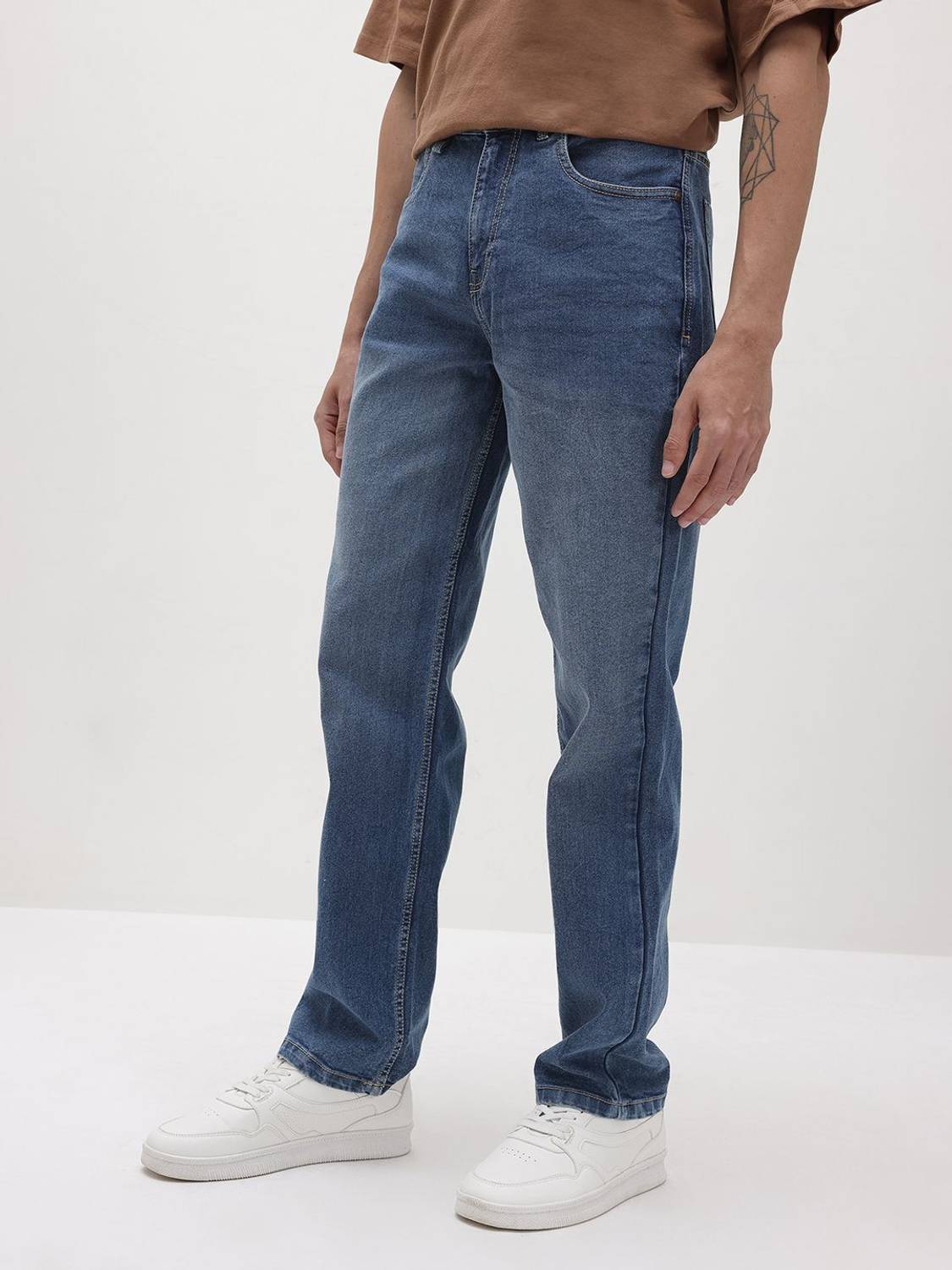 Roadster Straight Fit Dark Blue Jeans - Image 3