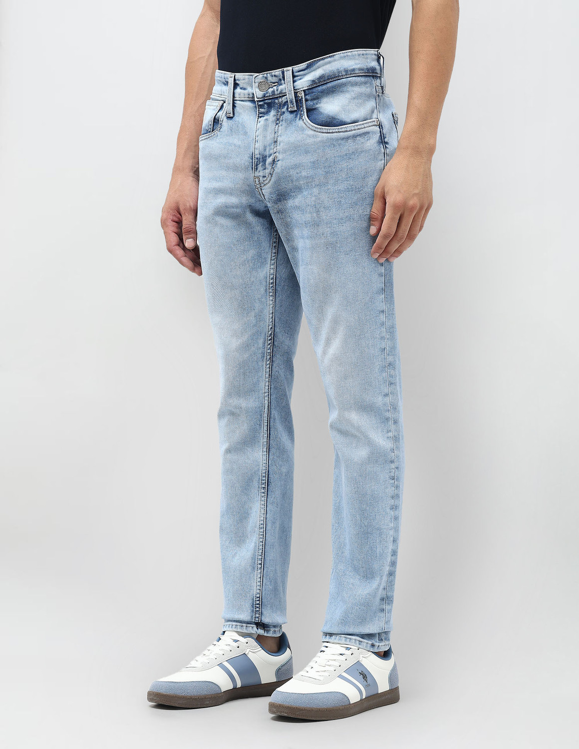 Image of U.S. Polo Assn. Denim Co. Tapered Fit Men Blue Jeans