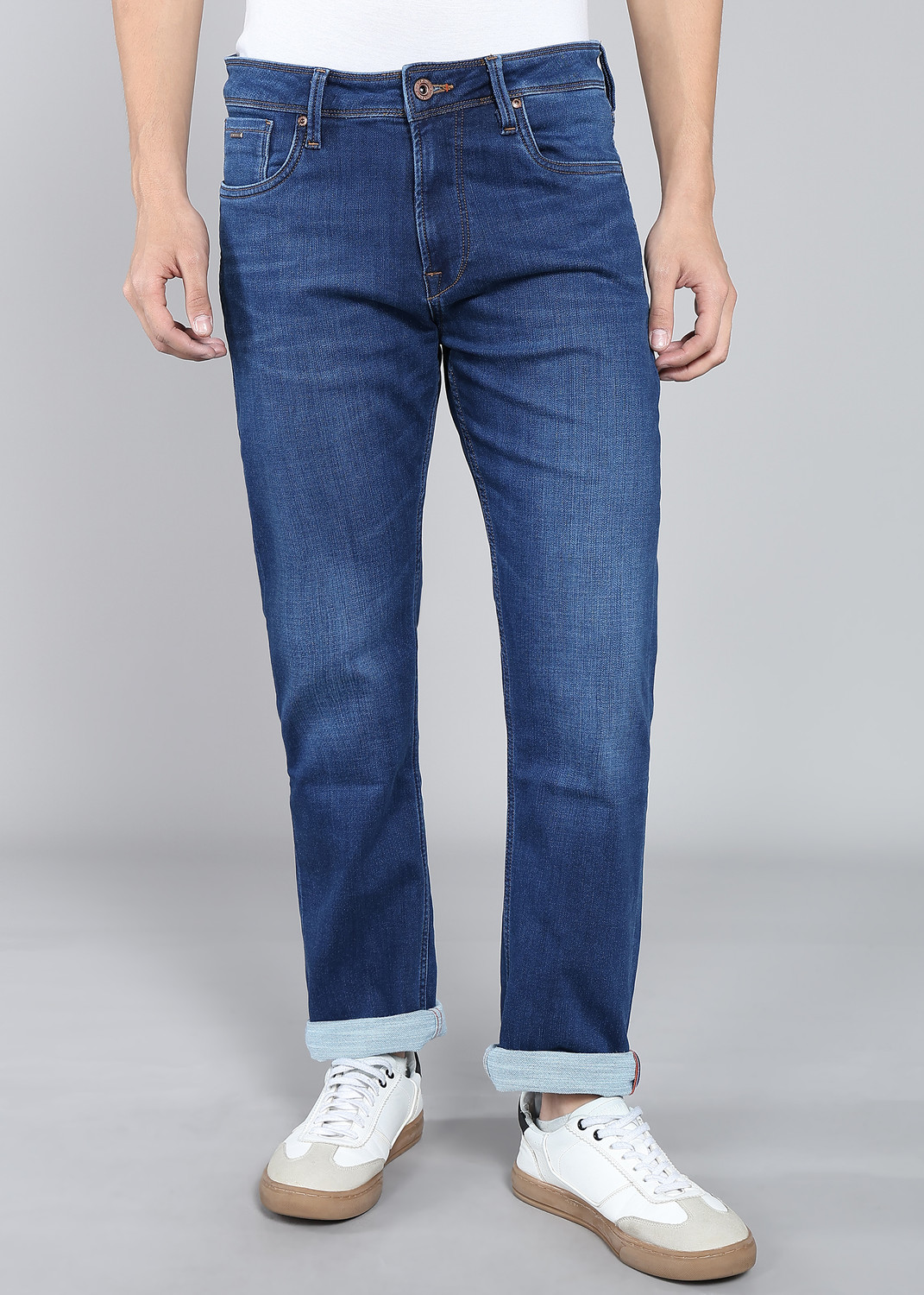 Image of KILLER Men Straight Fit Mid Rise Dark Blue Jeans