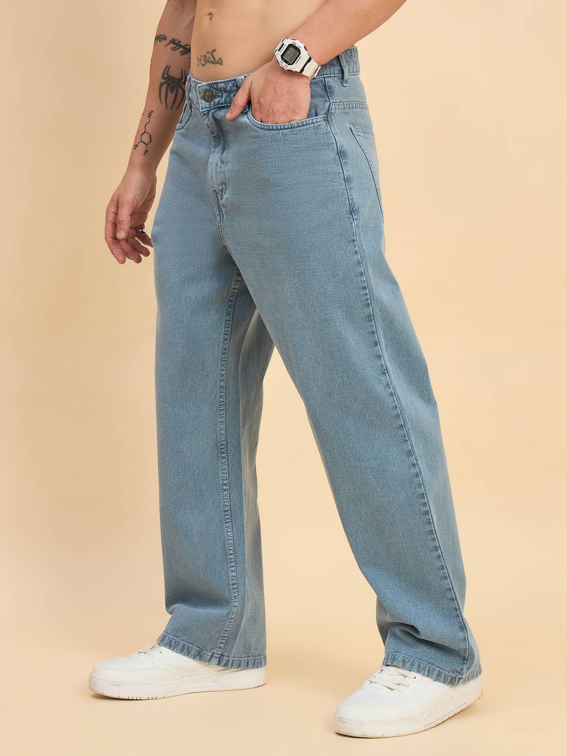 STUDIO NEXX Loose Fit Men Light Blue Jeans - Image 2