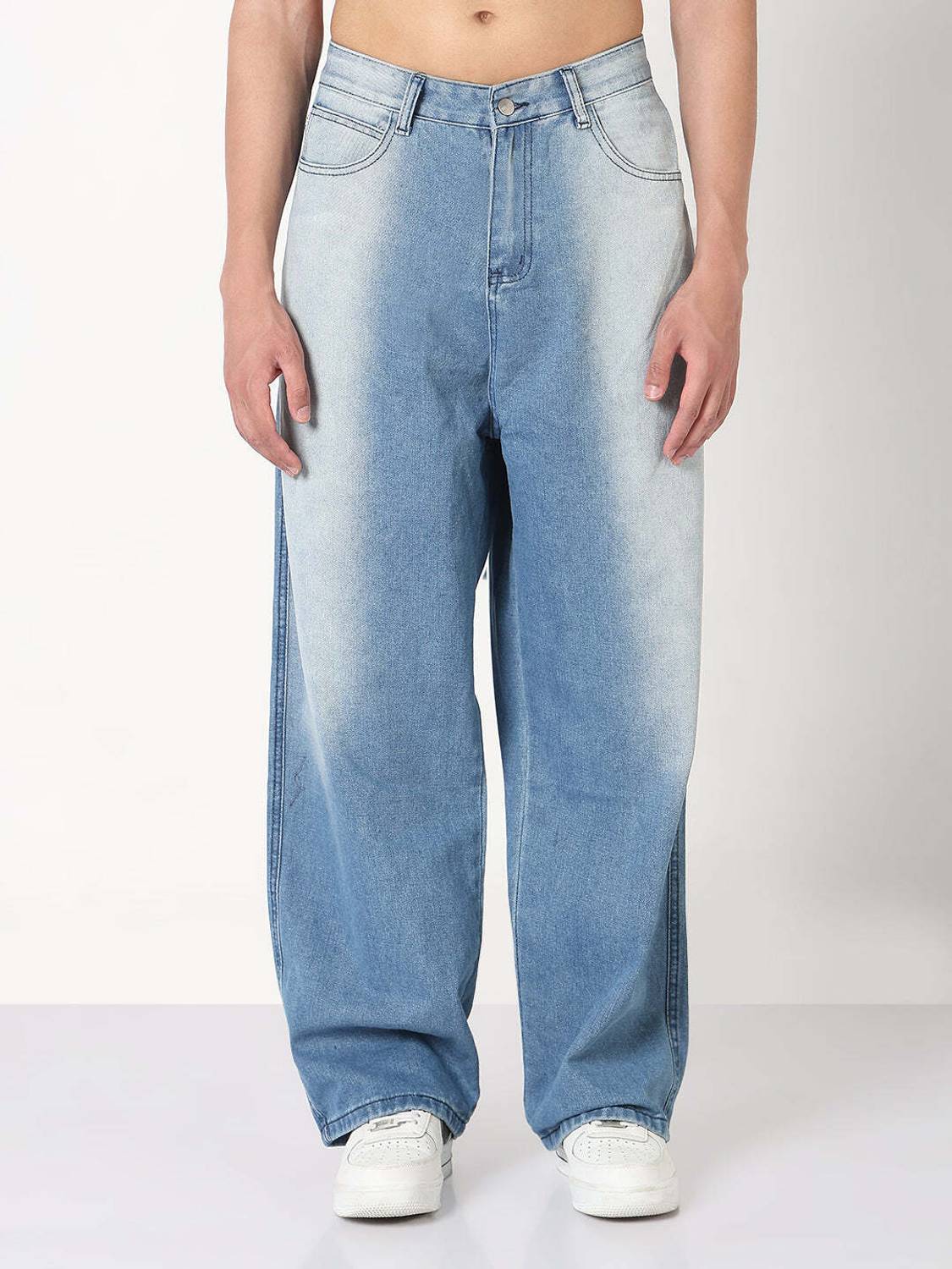 SHOWOFFFF Loose Fit Blue Jeans - Image 1