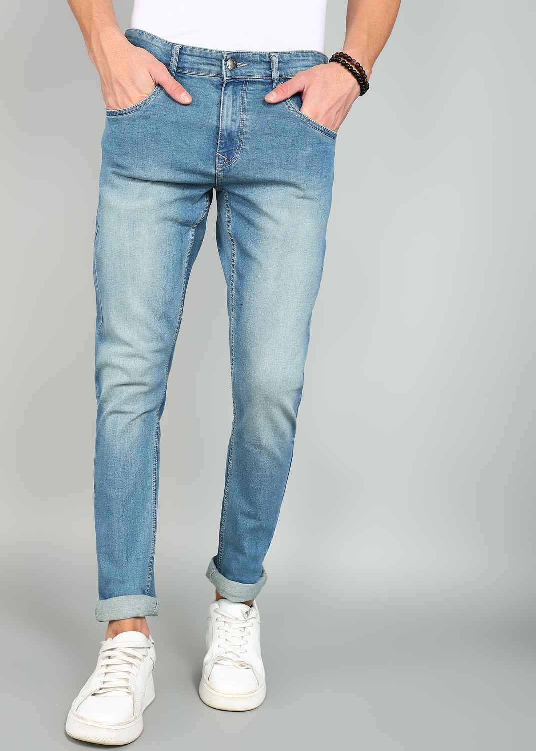 Image of WROGN Slim Men Light Blue Jeans