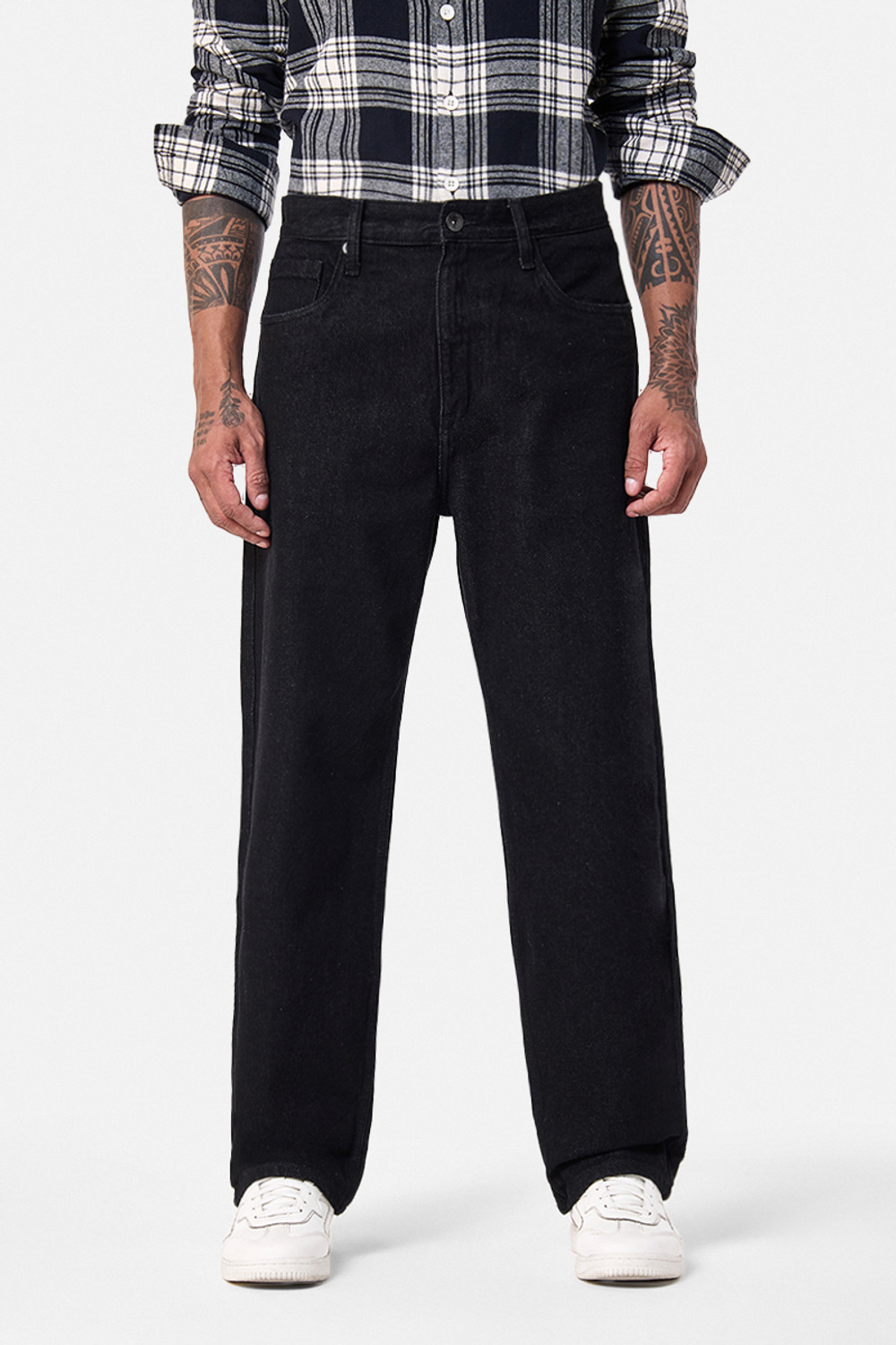 Image of Snitch Baggy Fit Men Black Jeans