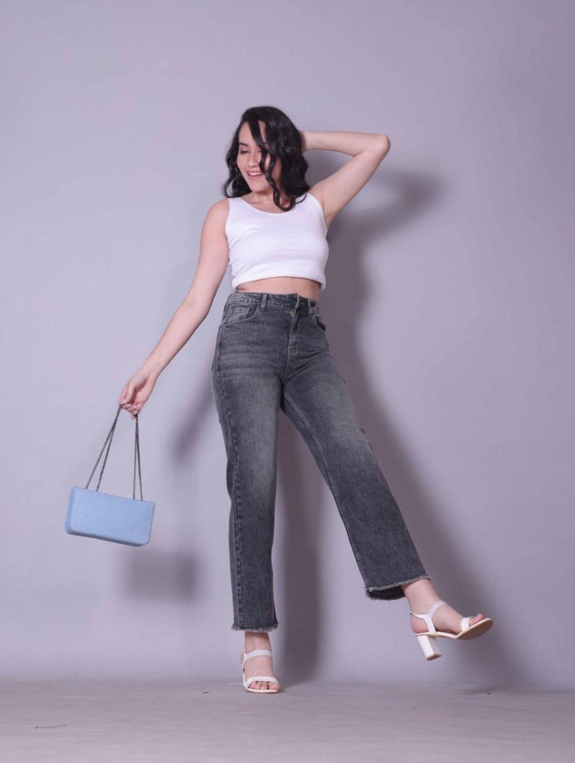 Image of Burani Straight Fit Women Grey Jeans