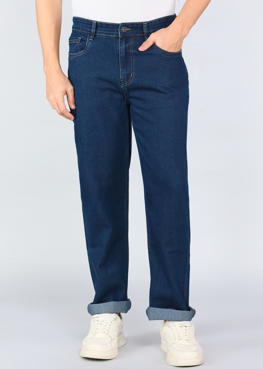 Image of R.Code by The Roadster Life Co. Regular Men Blue Jeans