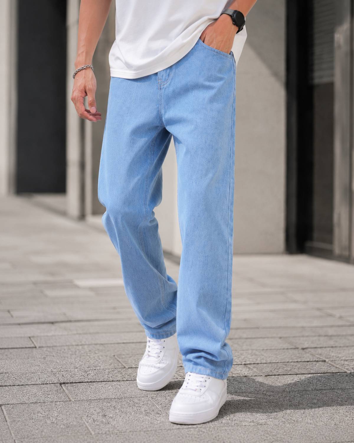 Denim Asia Loose Fit Men Light Blue Jeans - Image 4