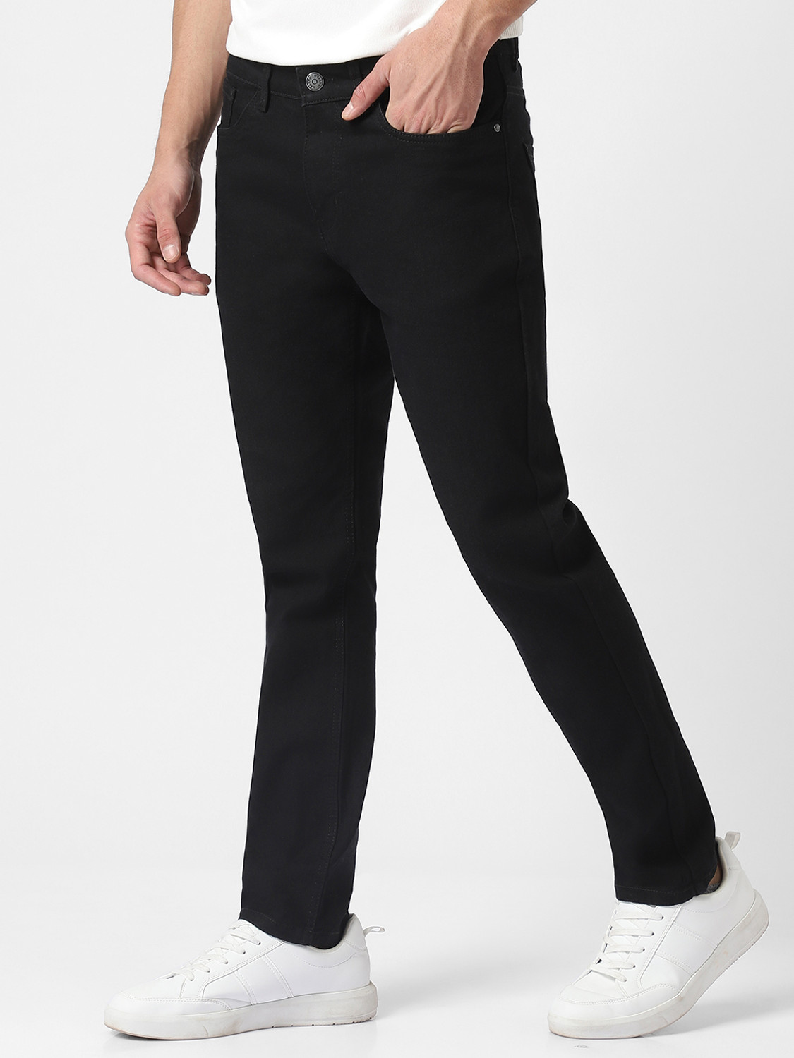 Image of Urbano Fashion Slim Men Black Jeans