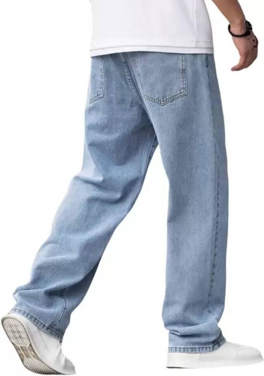 Playfeel Loose Fit Men Light Blue Jeans - Image 2