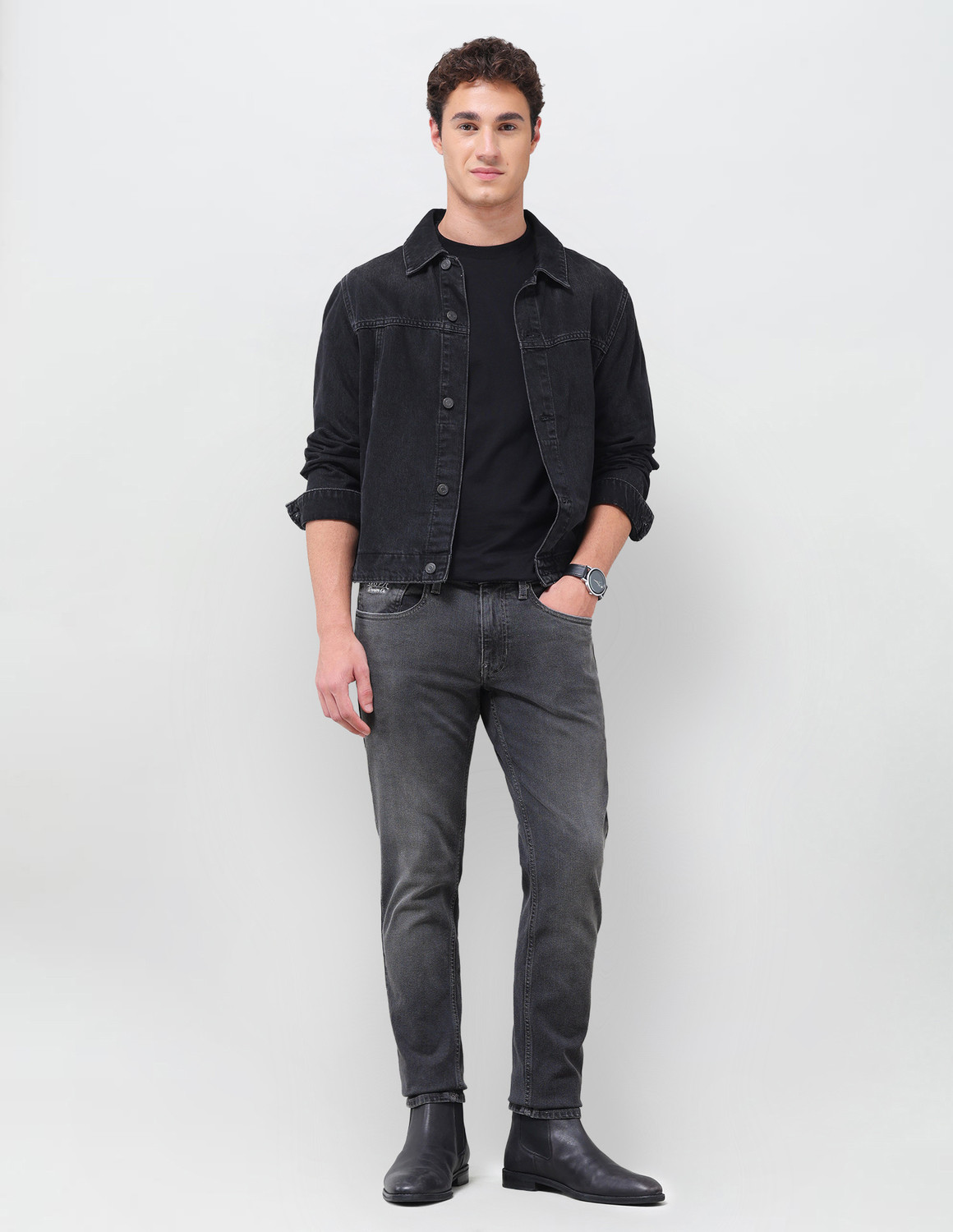 Image of U.S. Polo Assn. Denim Co. Tapered Fit Men Grey Jeans