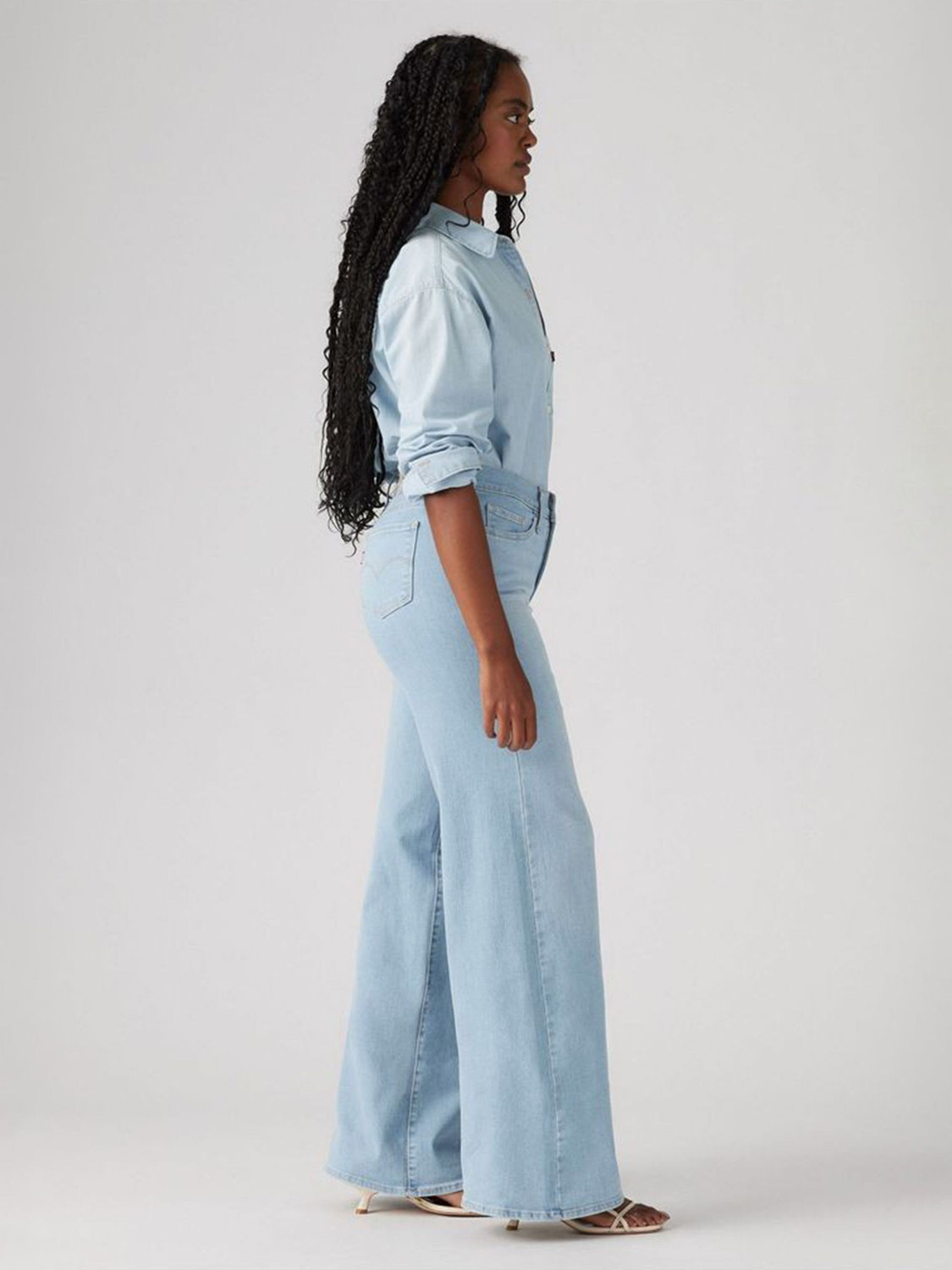 Image of KOTTY Wide Leg Women Blue Jeans