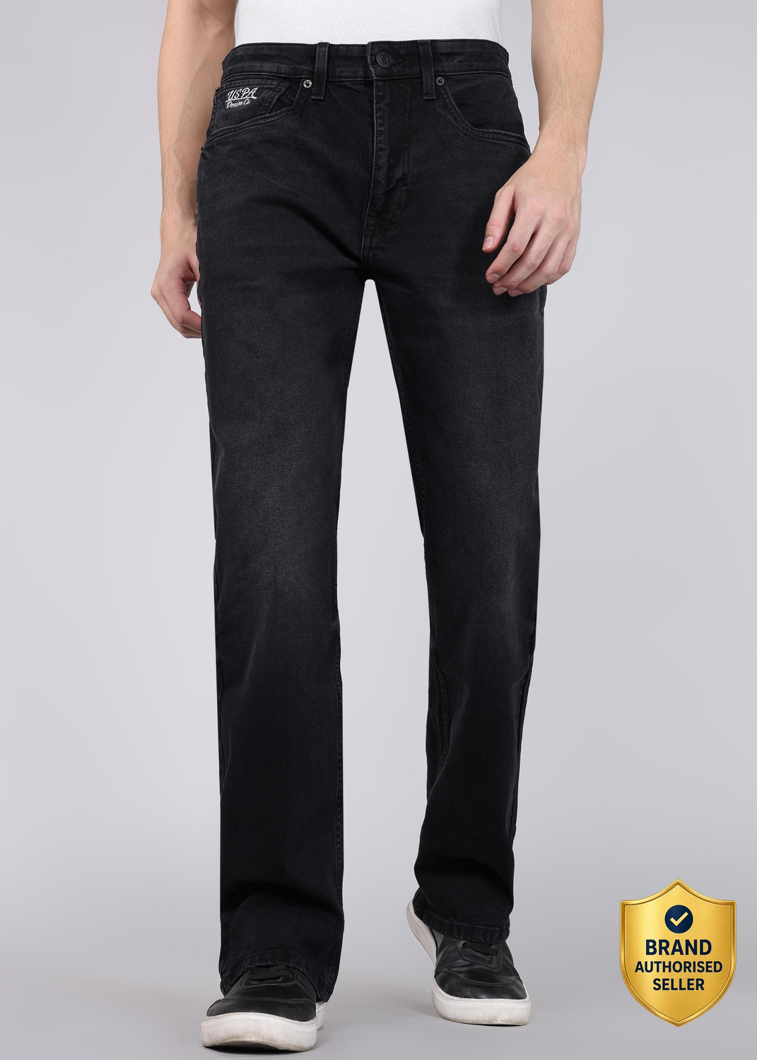 Image of U.S. Polo Assn. Denim Co. Boot-Leg Men Black Jeans
