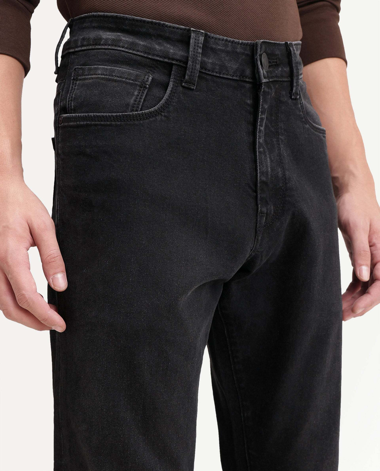 Image of RARE RABBIT Slim Men Black Jeans