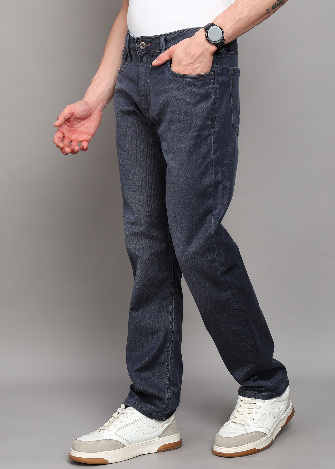 Image of KILLER Straight Fit Men Grey Jeans